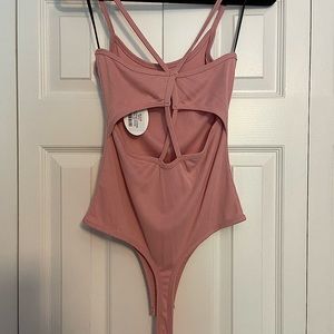 Always My Sweetest Ribbed Bodysuit: Desert Rose